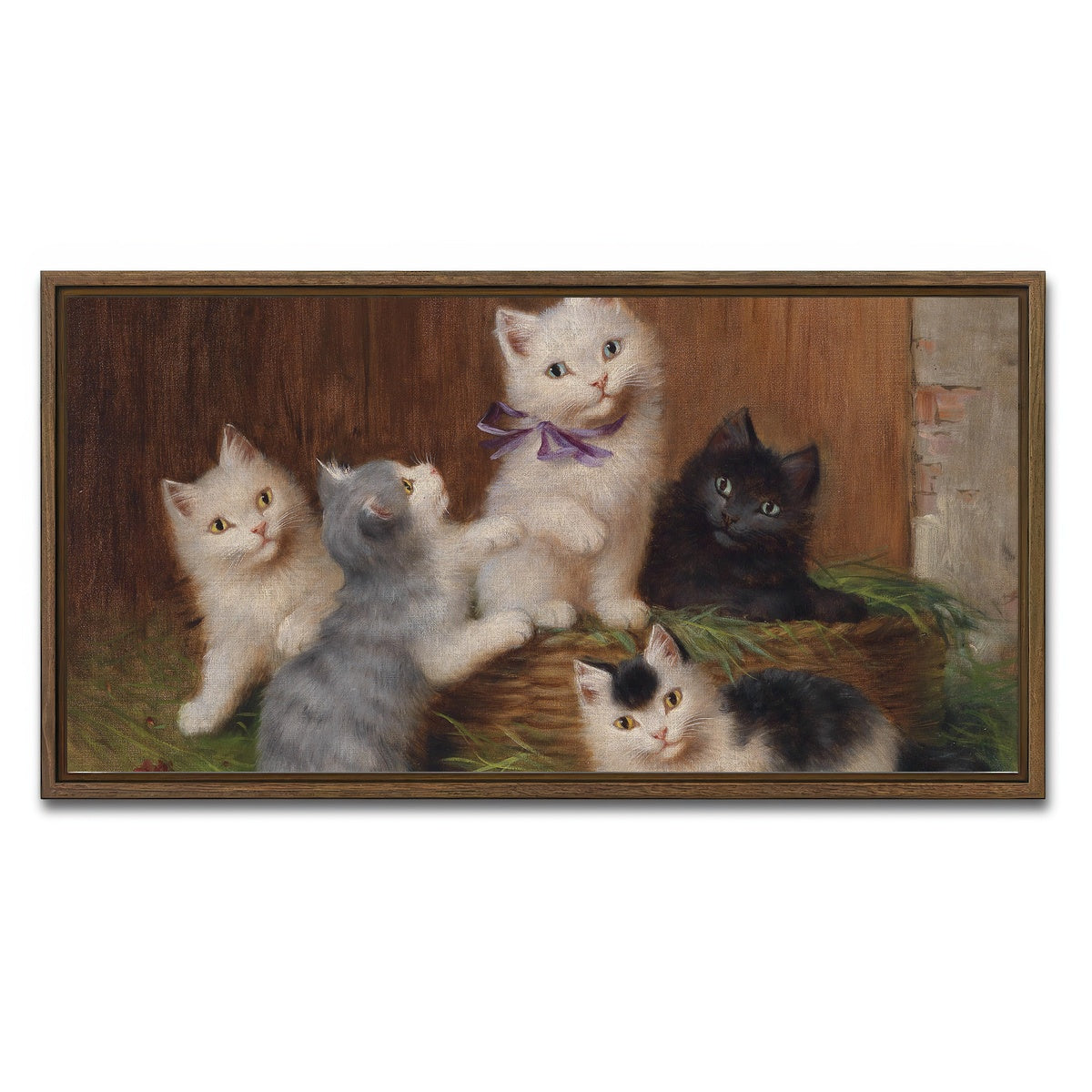 AUTO-MOCKUP WHITE | Katzenkinder | 1 Piece | Walnut Framed Canvas | group=2x1