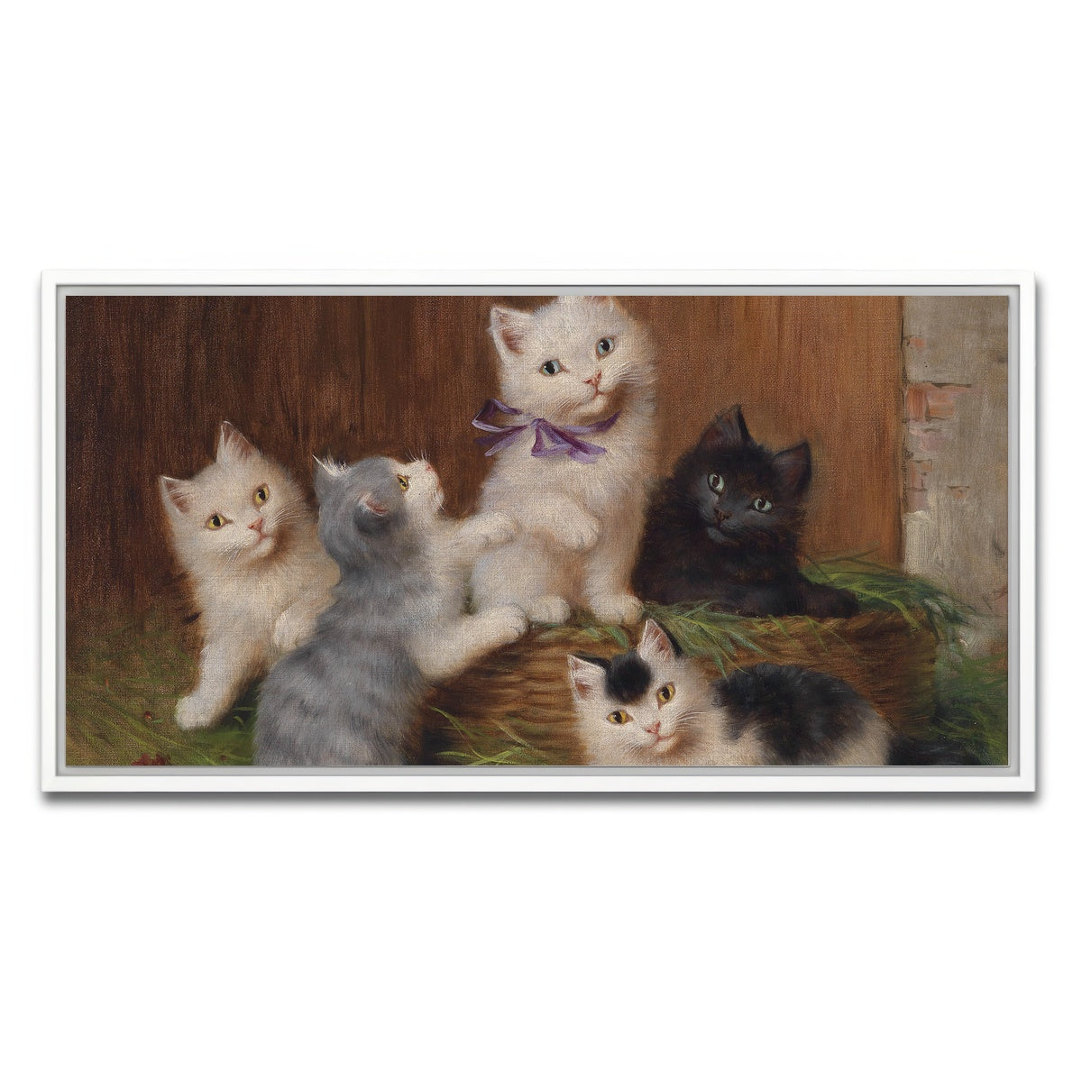 AUTO-MOCKUP WHITE | Katzenkinder | 1 Piece | White Framed Canvas | group=2x1