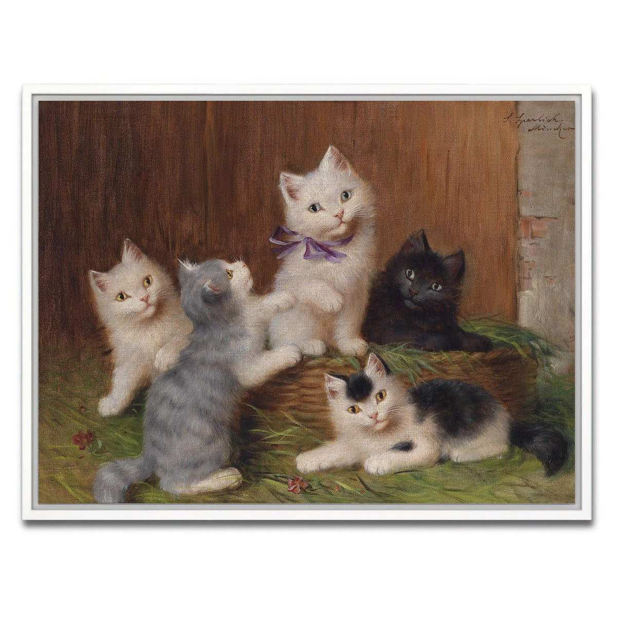 AUTO-MOCKUP WHITE | Katzenkinder | 1 Piece | White Framed Canvas | group=4x3