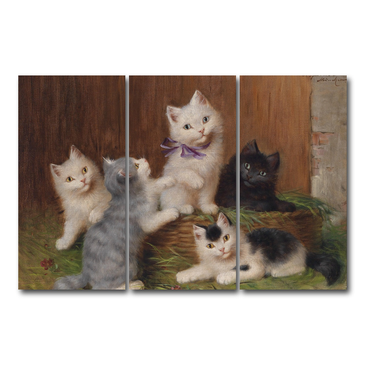 AUTO-MOCKUP WHITE | Katzenkinder | 3 Piece | Gallery Wrap Canvas | group=12x24