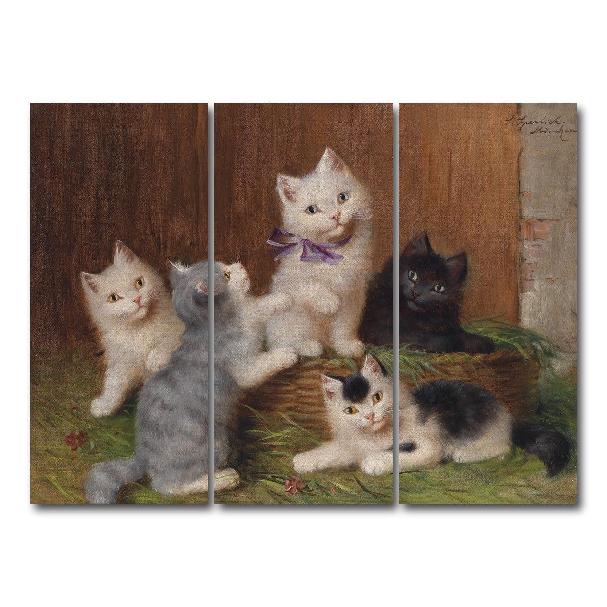 AUTO-MOCKUP WHITE | Katzenkinder | 3 Piece | Gallery Wrap Canvas | group=8x18