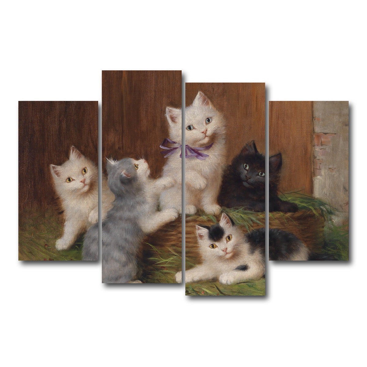 AUTO-MOCKUP WHITE | Katzenkinder | 4 Piece | Gallery Wrap Canvas | group=4_short