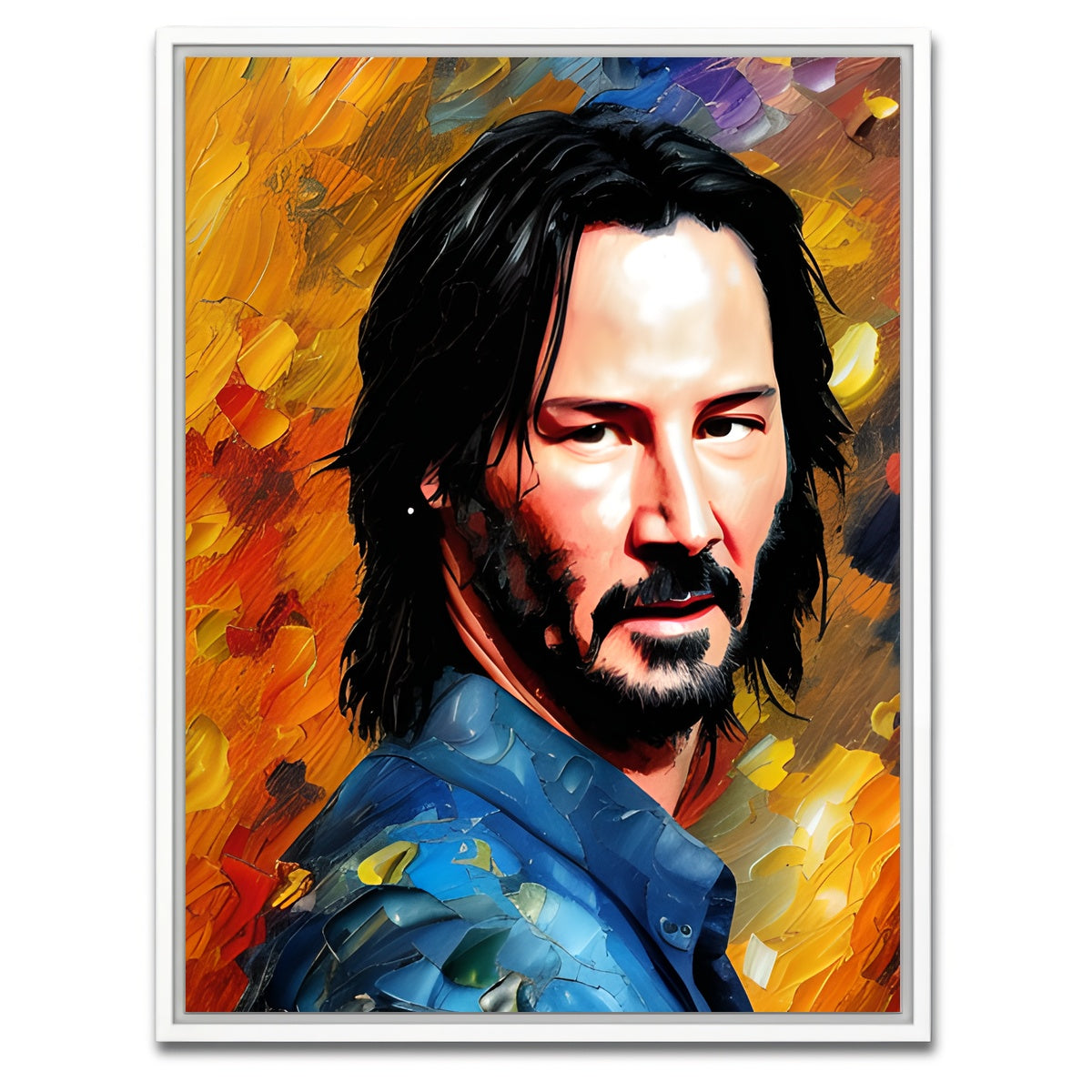 AUTO-MOCKUP WHITE | Keanu Reeves | 1 Piece | White Framed Canvas | group=3x4