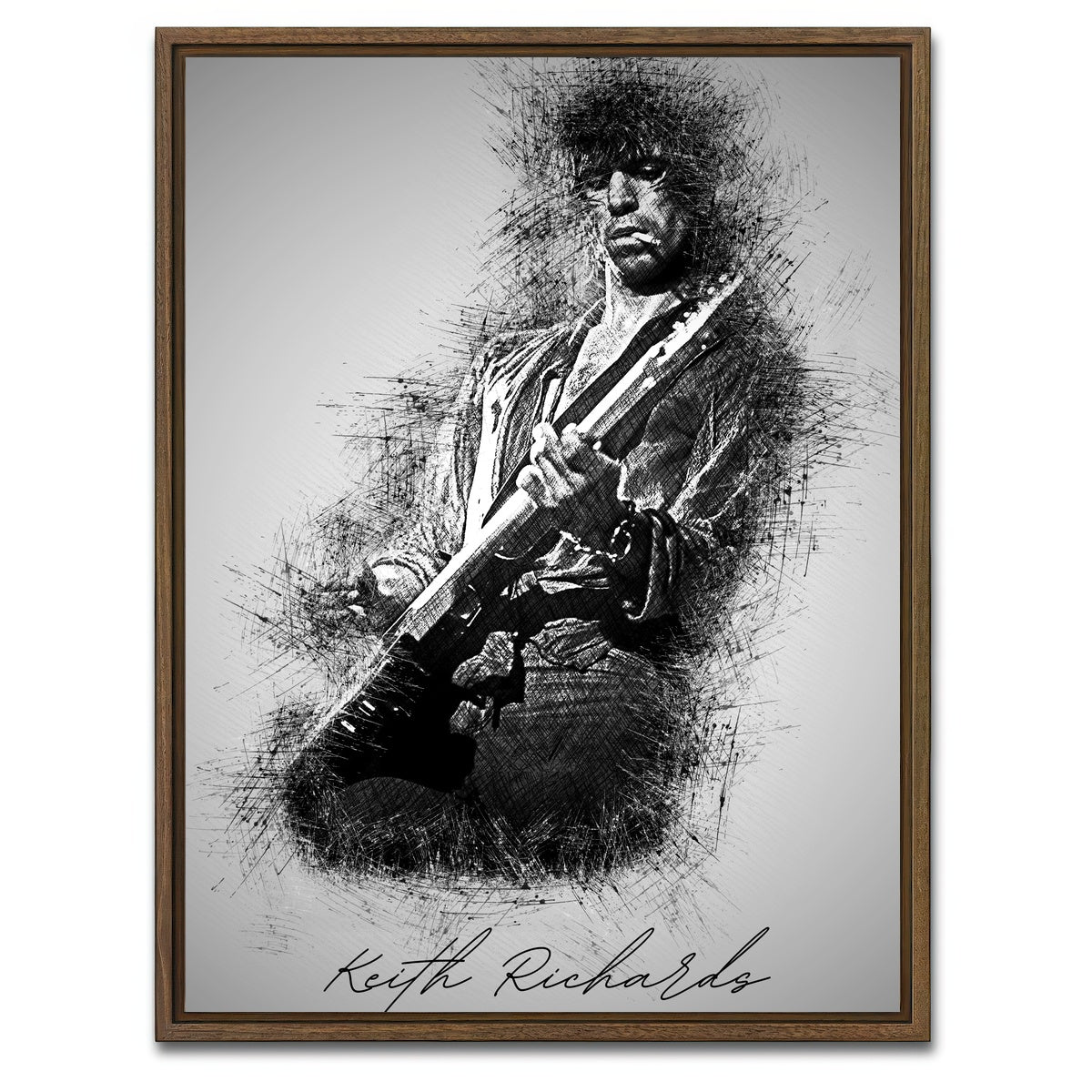 AUTO-MOCKUP WHITE | Keith Richards | 1 Piece | Walnut Framed Canvas | group=3x4