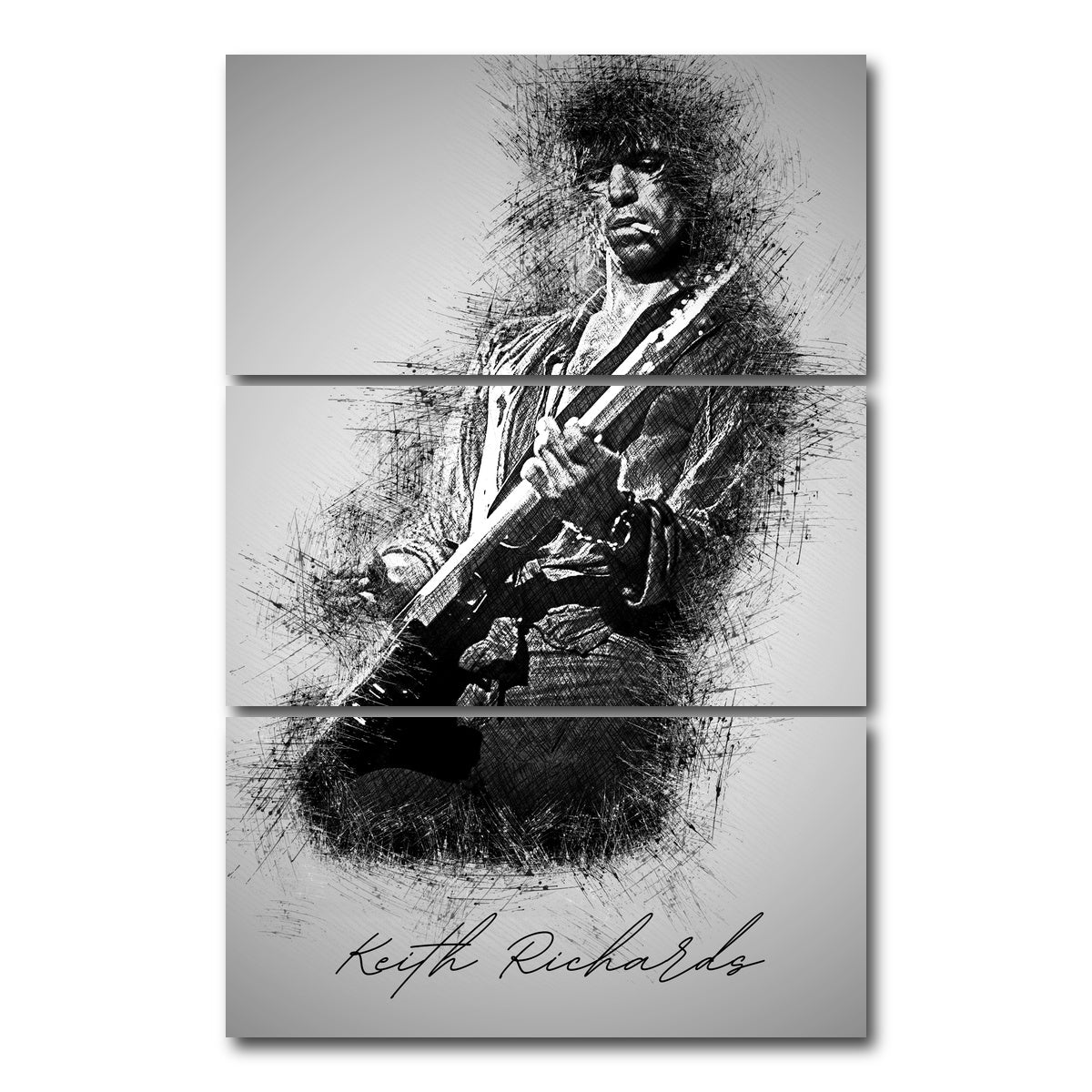 AUTO-MOCKUP WHITE | Keith Richards | 3 Piece | Gallery Wrap Canvas | group=12x24_stacked