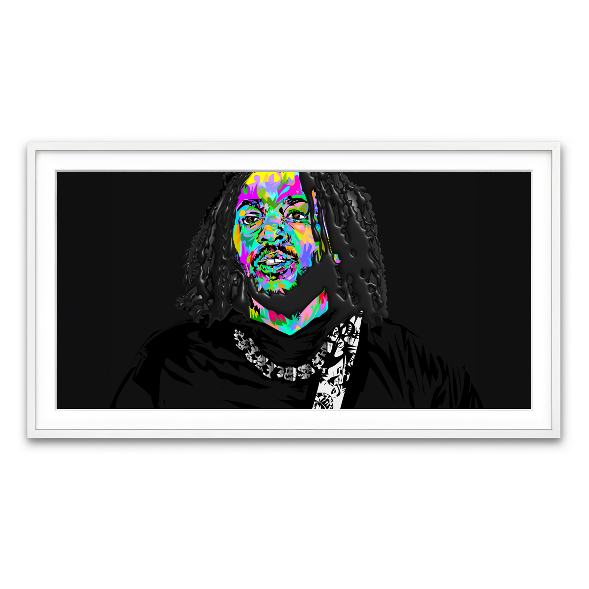 Framed Print 2x1 White