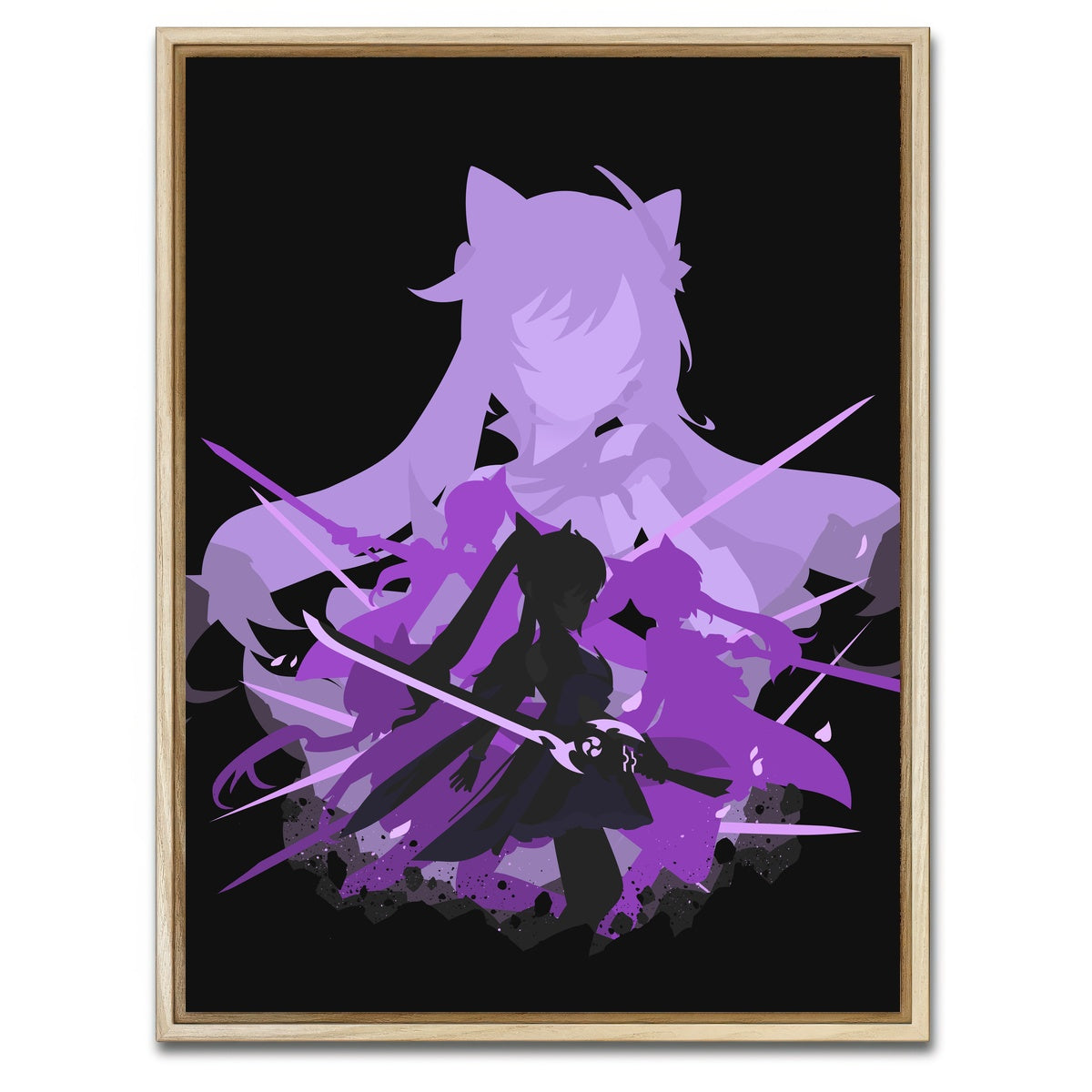 AUTO-MOCKUP WHITE | Keqing | 1 Piece | Natural Framed Canvas | group=3x4