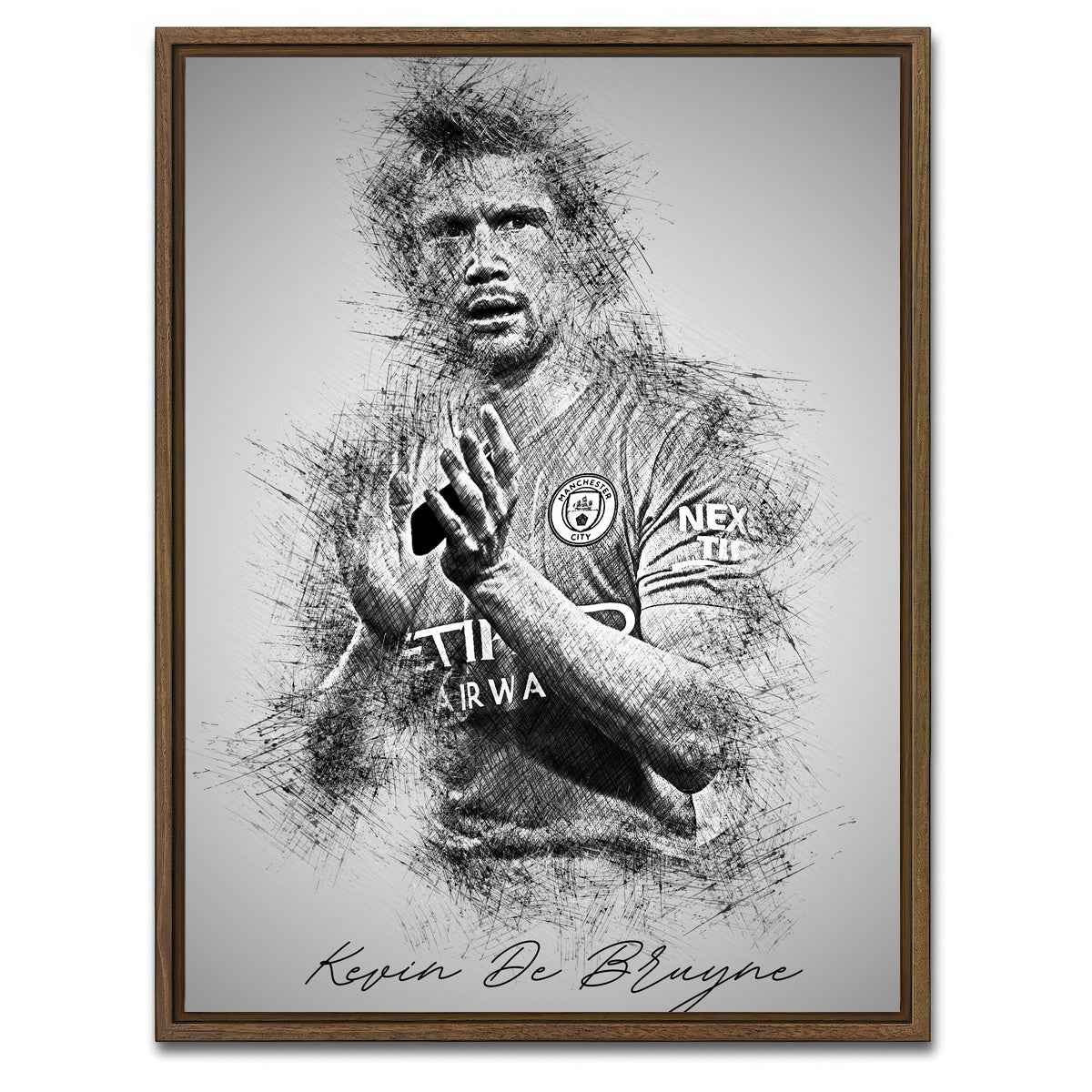 AUTO-MOCKUP WHITE | Kevin De Bruyne | 1 Piece | Walnut Framed Canvas | group=3x4