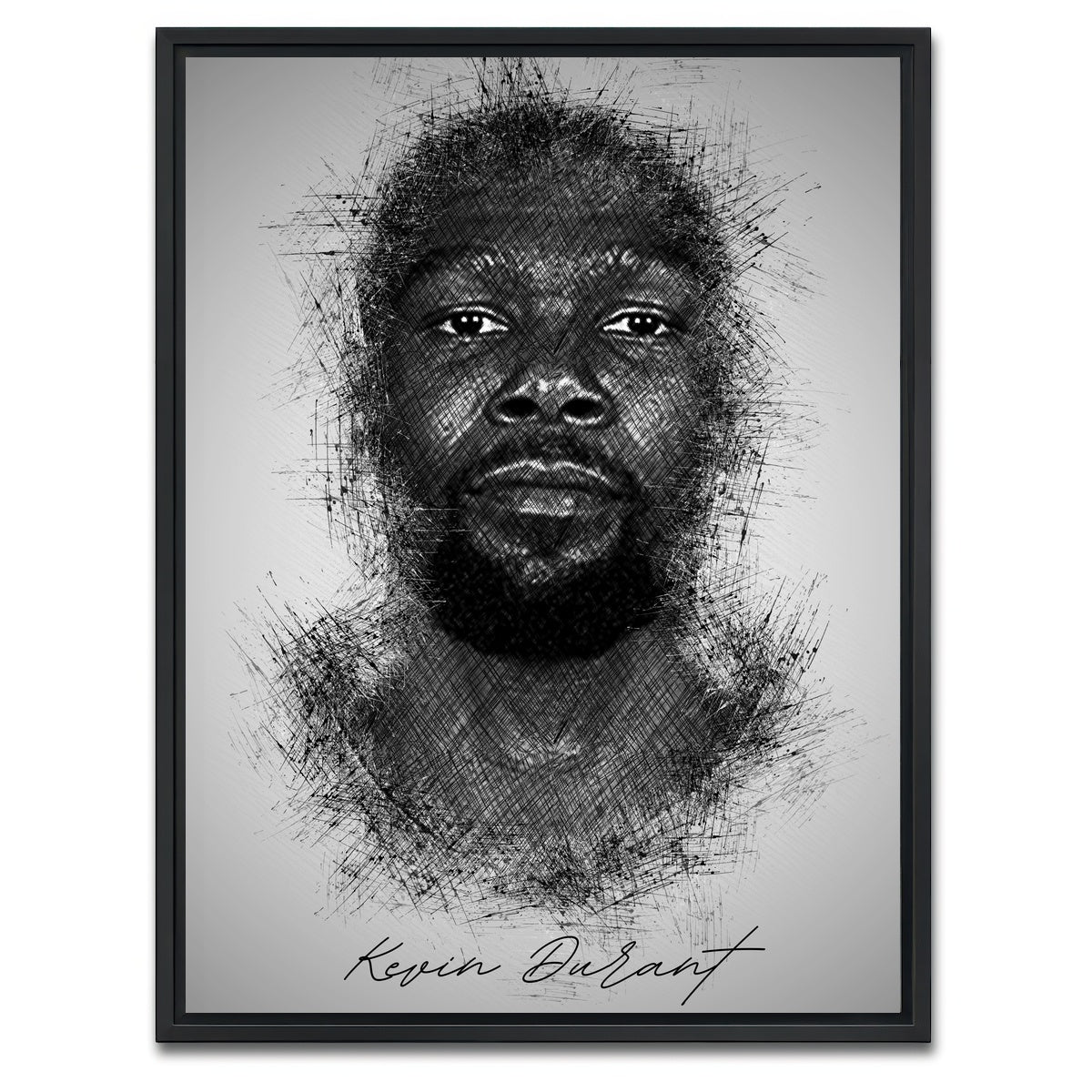 AUTO-MOCKUP WHITE | Kevin Durant | 1 Piece | Black Framed Canvas | group=3x4