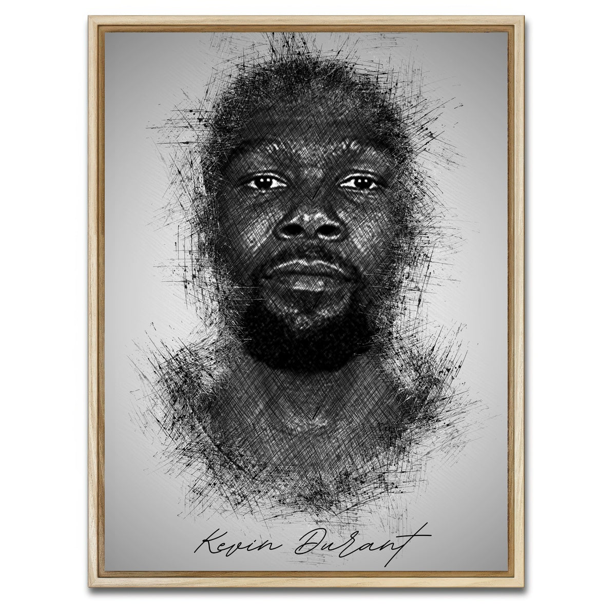 AUTO-MOCKUP WHITE | Kevin Durant | 1 Piece | Natural Framed Canvas | group=3x4