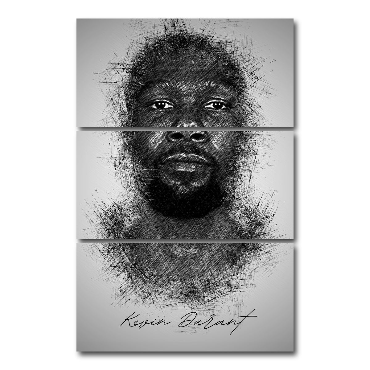 AUTO-MOCKUP WHITE | Kevin Durant | 3 Piece | Gallery Wrap Canvas | group=12x24_stacked