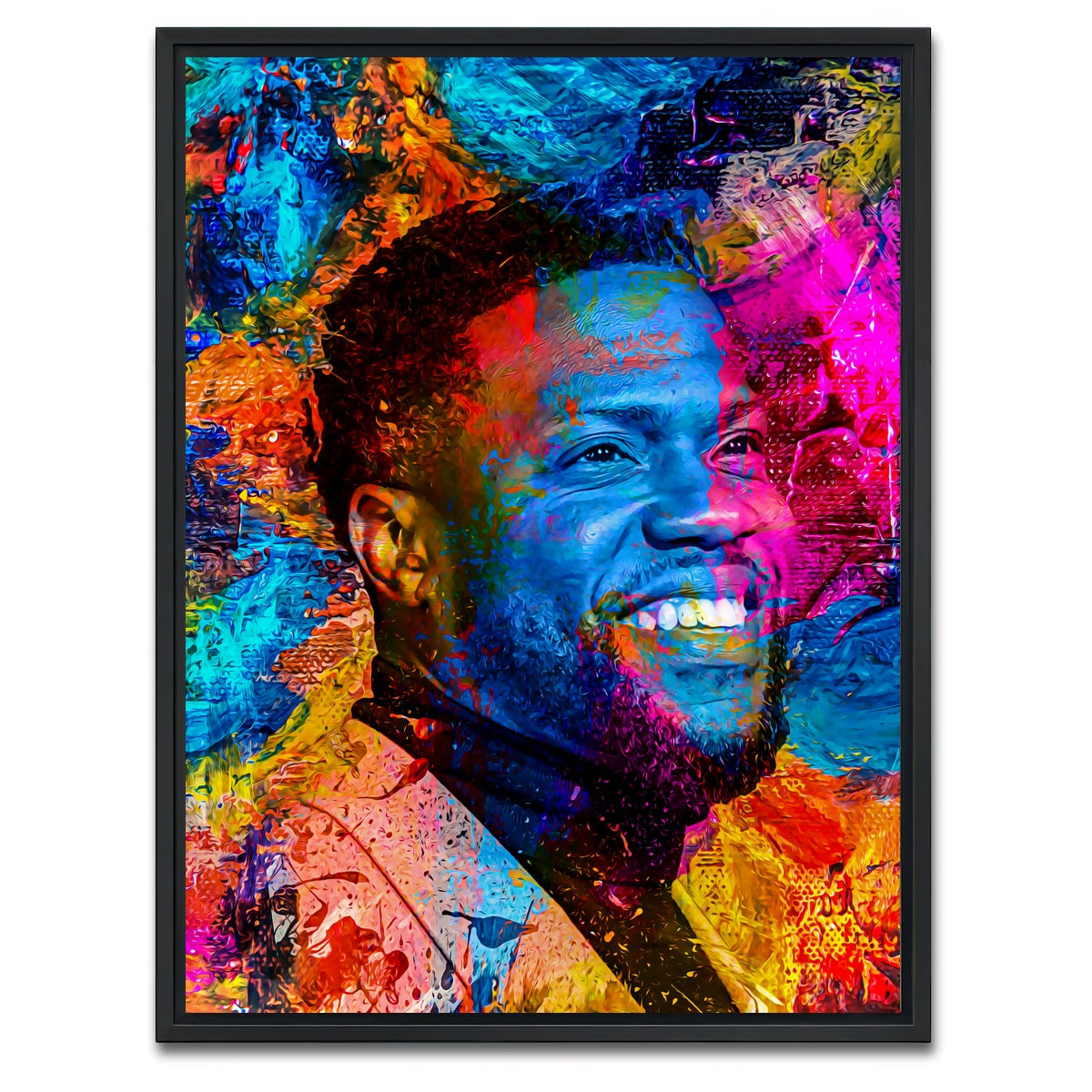 AUTO-MOCKUP WHITE | Kevin Hart | 1 Piece | Black Framed Canvas | group=3x4