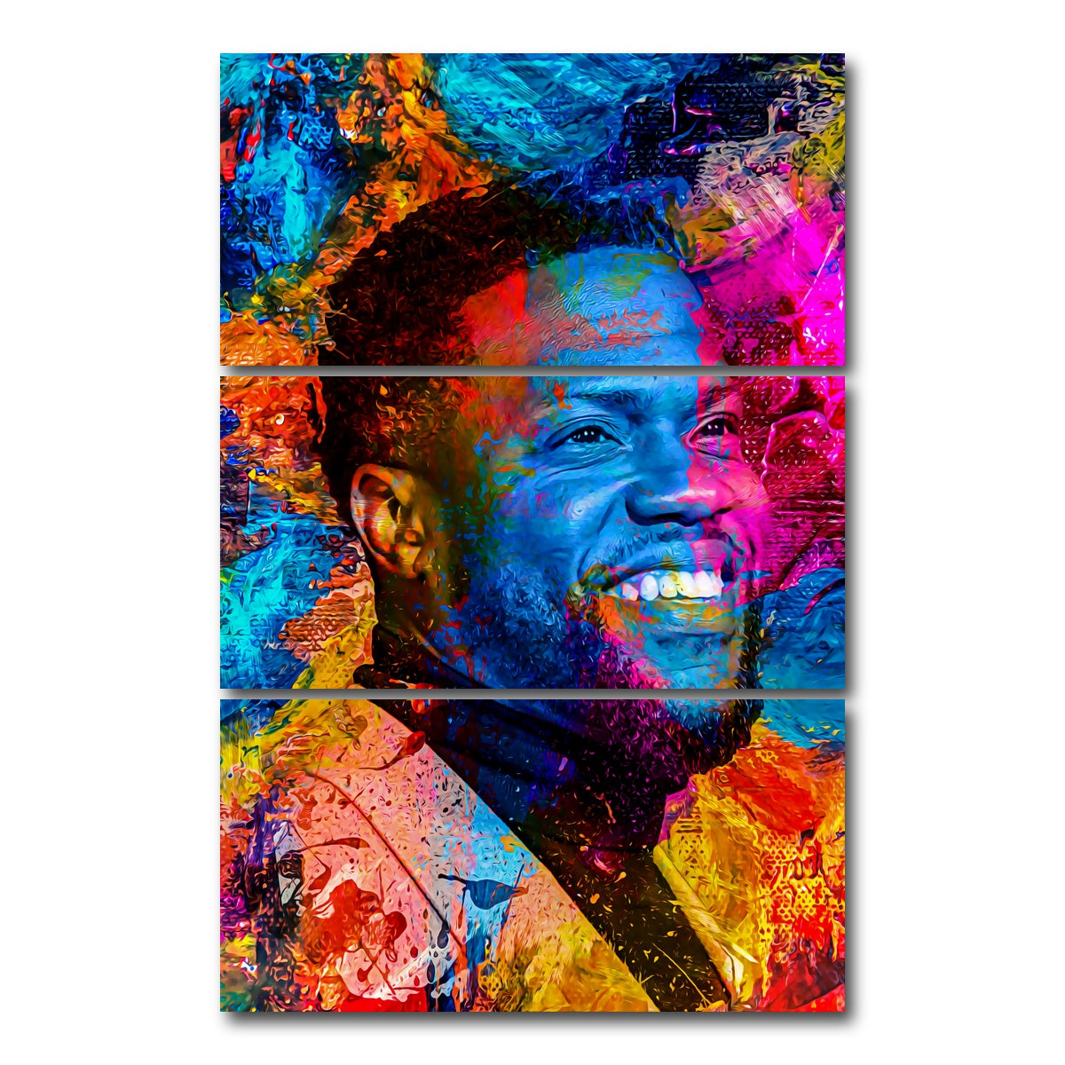 AUTO-MOCKUP WHITE | Kevin Hart | 3 Piece | Gallery Wrap Canvas | group=12x24_stacked