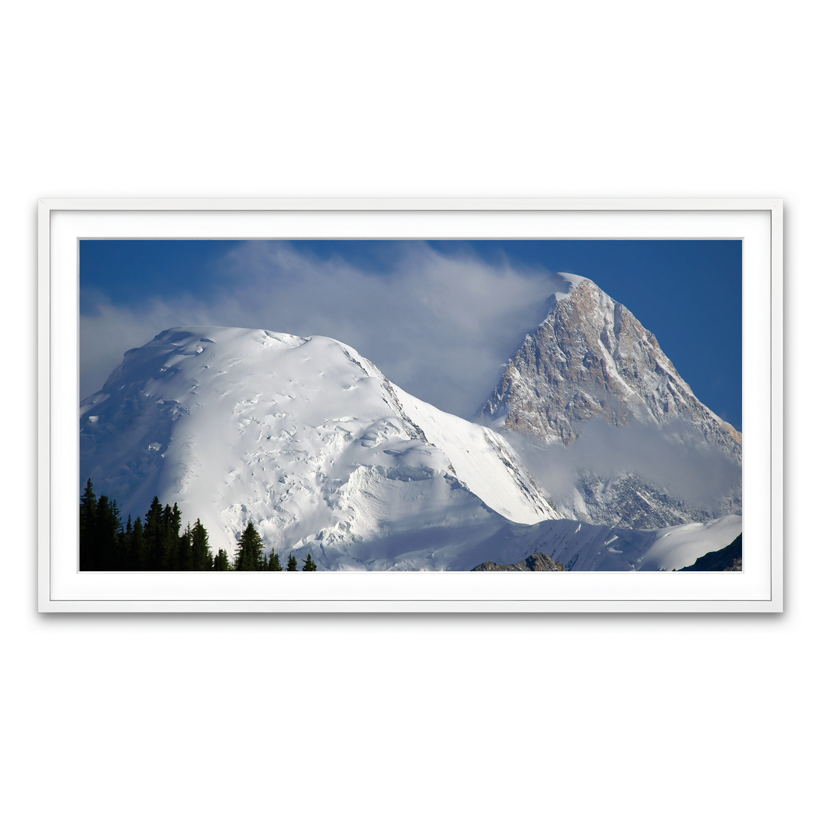 Framed Print 2x1 White