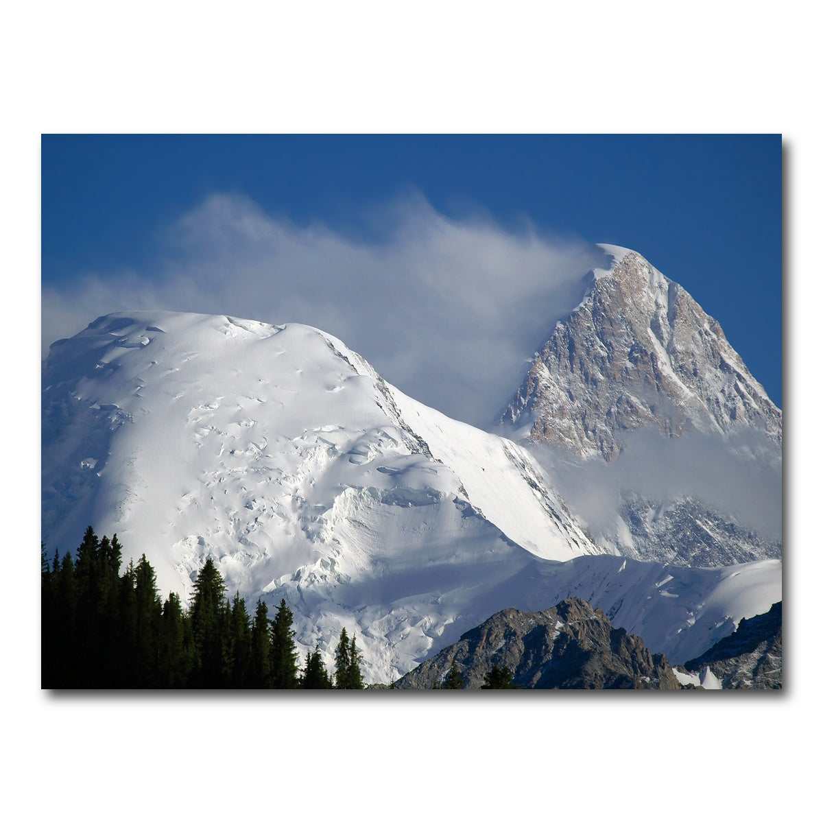 AUTO-MOCKUP WHITE | Khan Tengri and Bayankol peaks | 1 Piece | Gallery Wrap Canvas | group=4x3