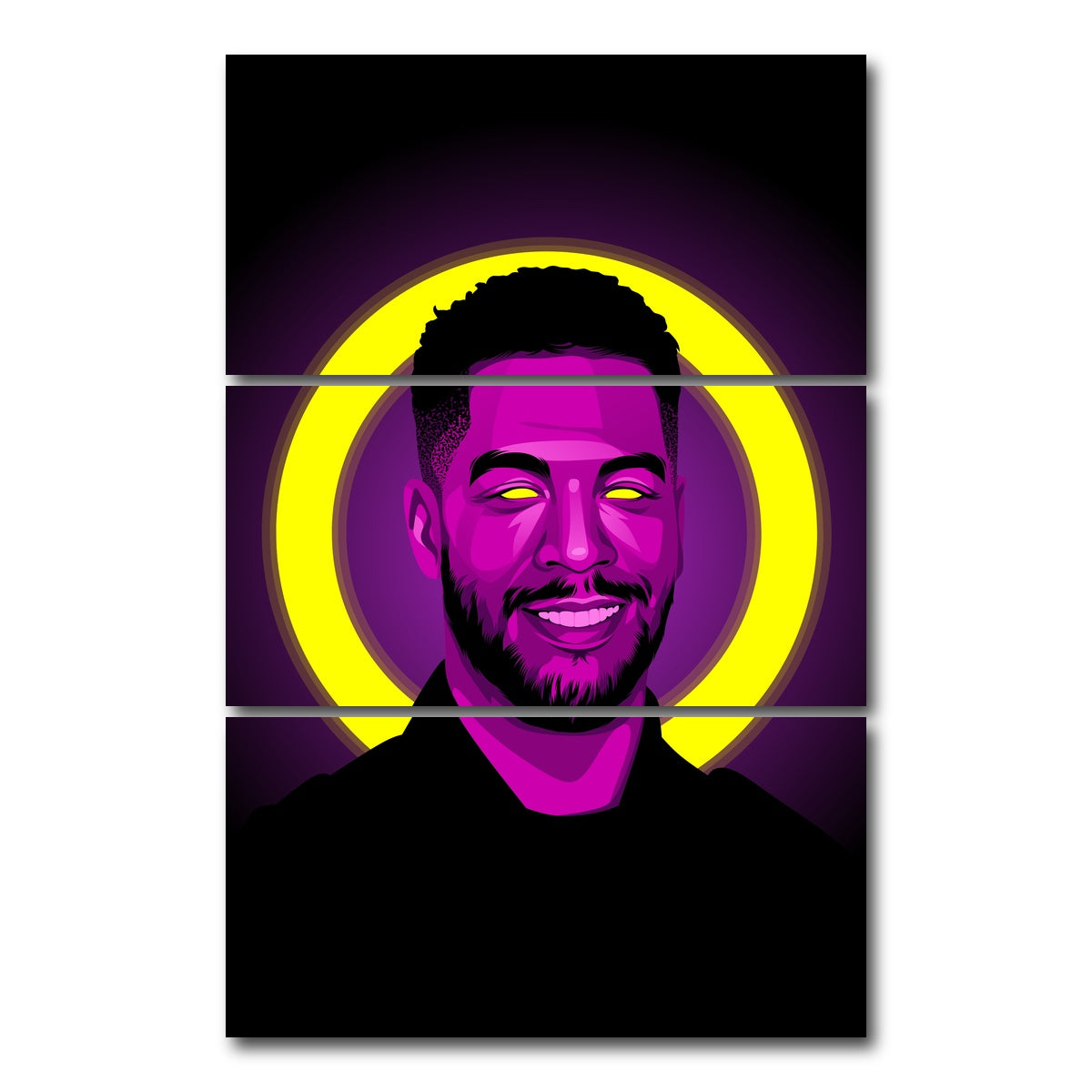 AUTO-MOCKUP WHITE | Kid Cudi | 3 Piece | Gallery Wrap Canvas | group=12x24_stacked