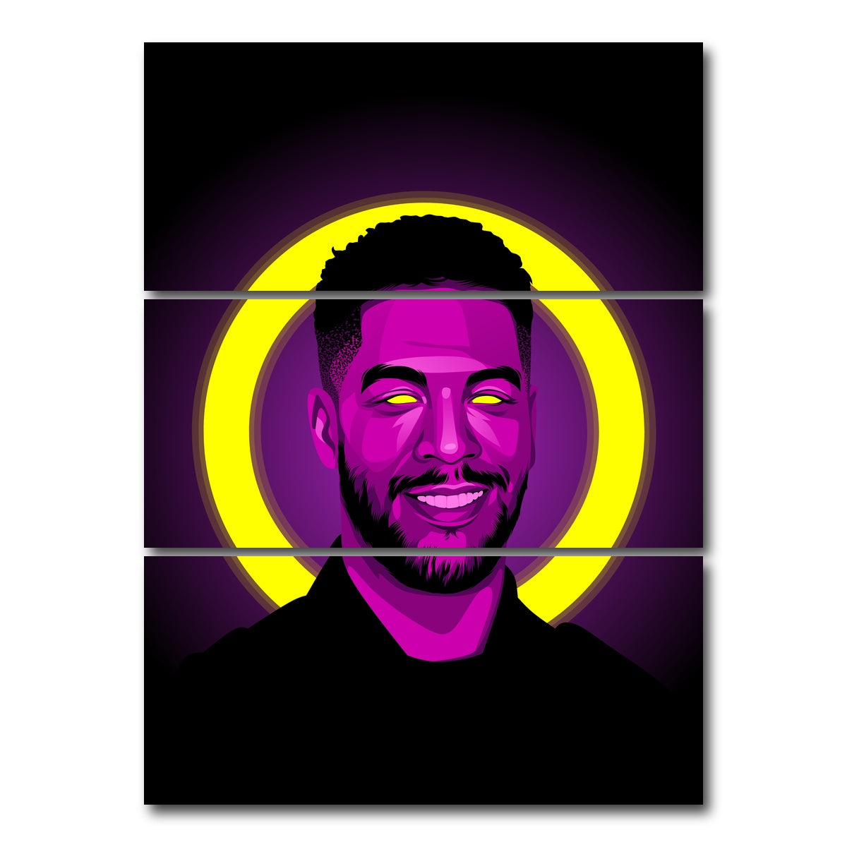 AUTO-MOCKUP WHITE | Kid Cudi | 3 Piece | Gallery Wrap Canvas | group=8x18_stacked