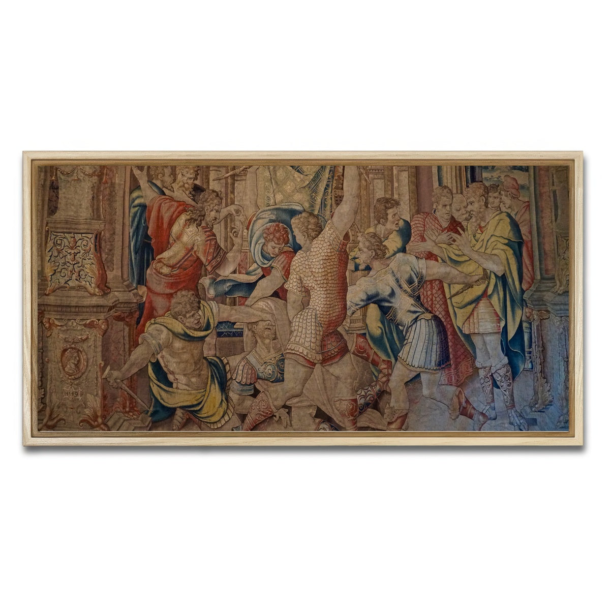 AUTO-MOCKUP WHITE | Killing of Caesar Tapestry | 1 Piece | Natural Framed Canvas | group=2x1