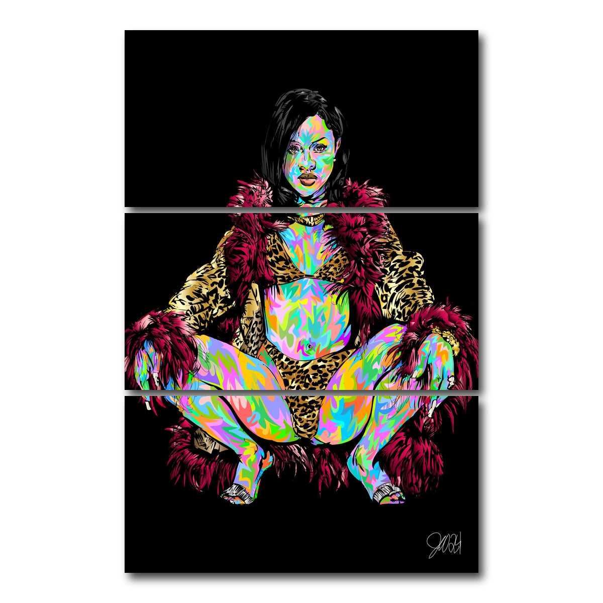 AUTO-MOCKUP WHITE | Kim Hard Core | 3 Piece | Gallery Wrap Canvas | group=12x24_stacked