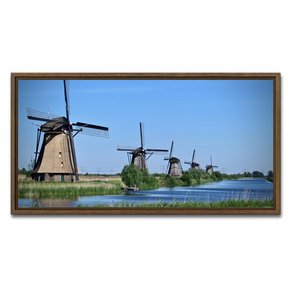 AUTO-MOCKUP WHITE | Kinderdijk, Netherlands | 1 Piece | Walnut Framed Canvas | group=2x1