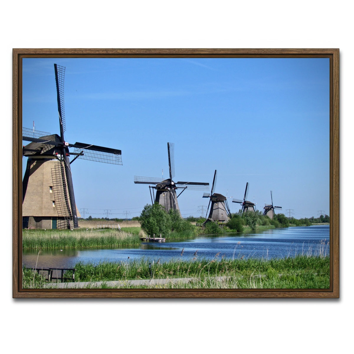 AUTO-MOCKUP WHITE | Kinderdijk, Netherlands | 1 Piece | Walnut Framed Canvas | group=4x3