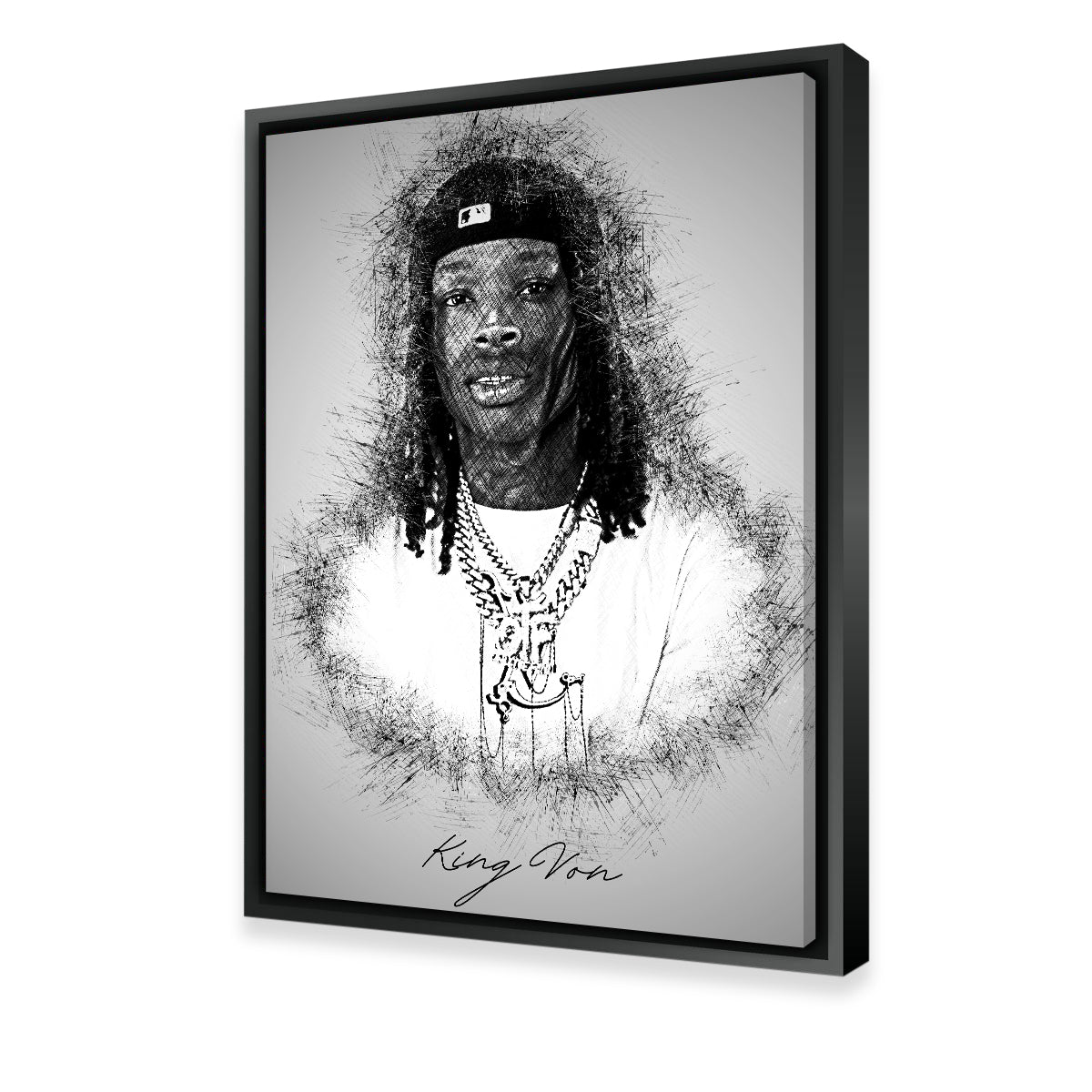 King Von Sketch Wall Art
