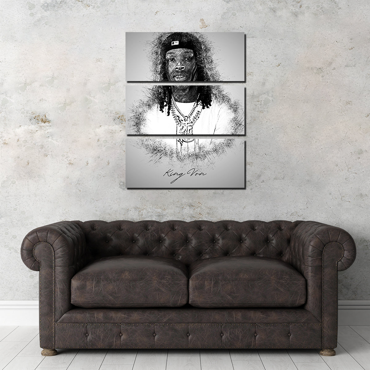 King Von Sketch Wall Art