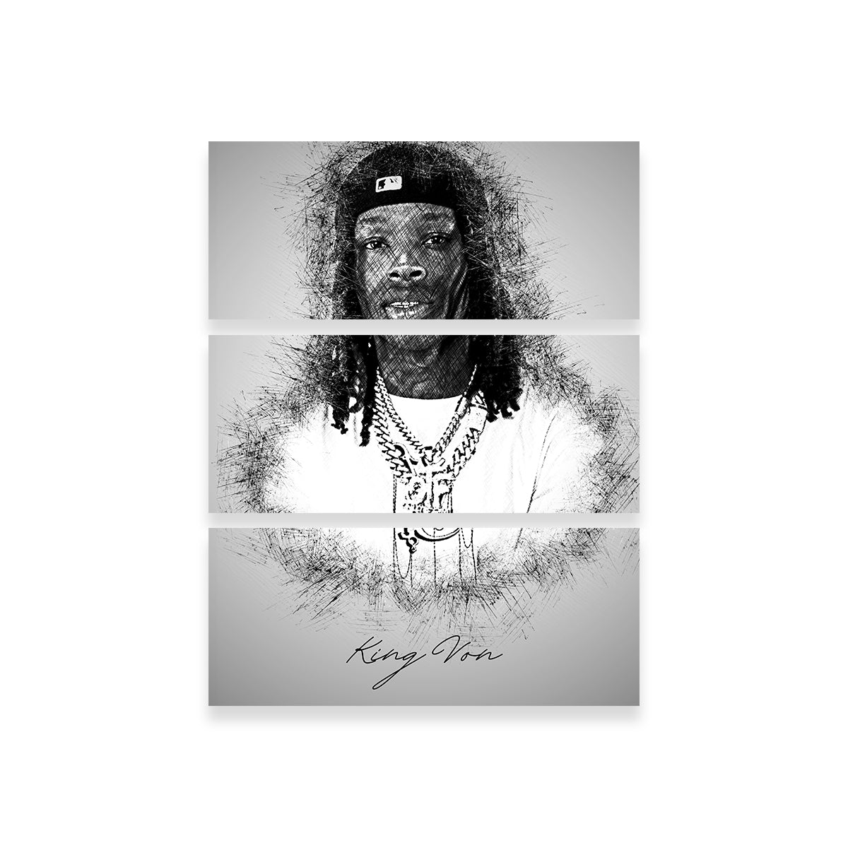 King Von Sketch Wall Art