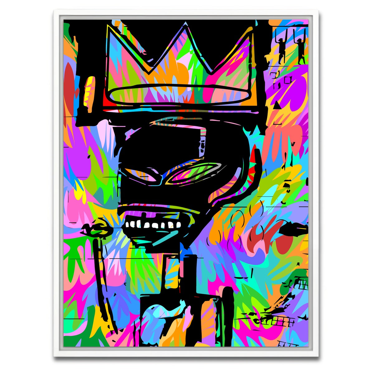 AUTO-MOCKUP WHITE | King Basquait | 1 Piece | White Framed Canvas | group=3x4