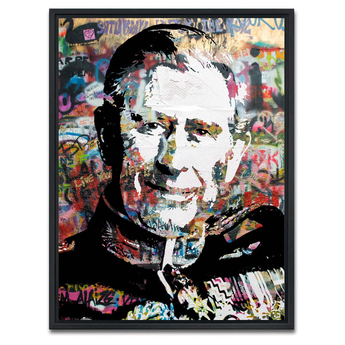 AUTO-MOCKUP WHITE | King Charles Graffiti | 1 Piece | Black Framed Canvas | group=3x4