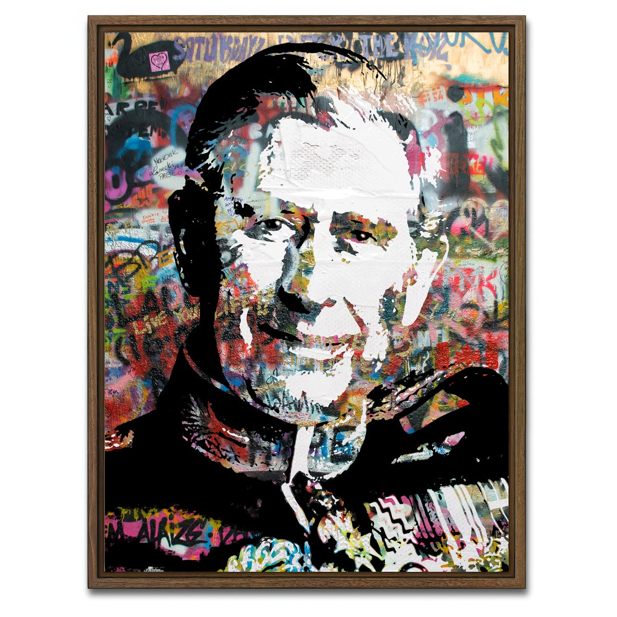 AUTO-MOCKUP WHITE | King Charles Graffiti | 1 Piece | Walnut Framed Canvas | group=3x4