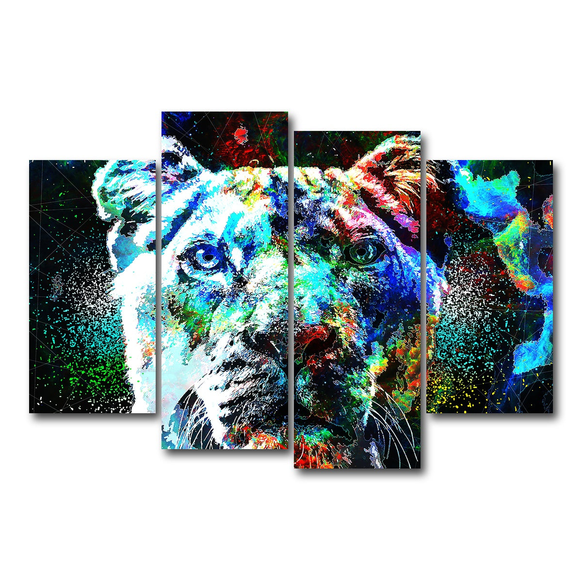 AUTO-MOCKUP WHITE | King of Beast | 4 Piece | Gallery Wrap Canvas | group=4_short