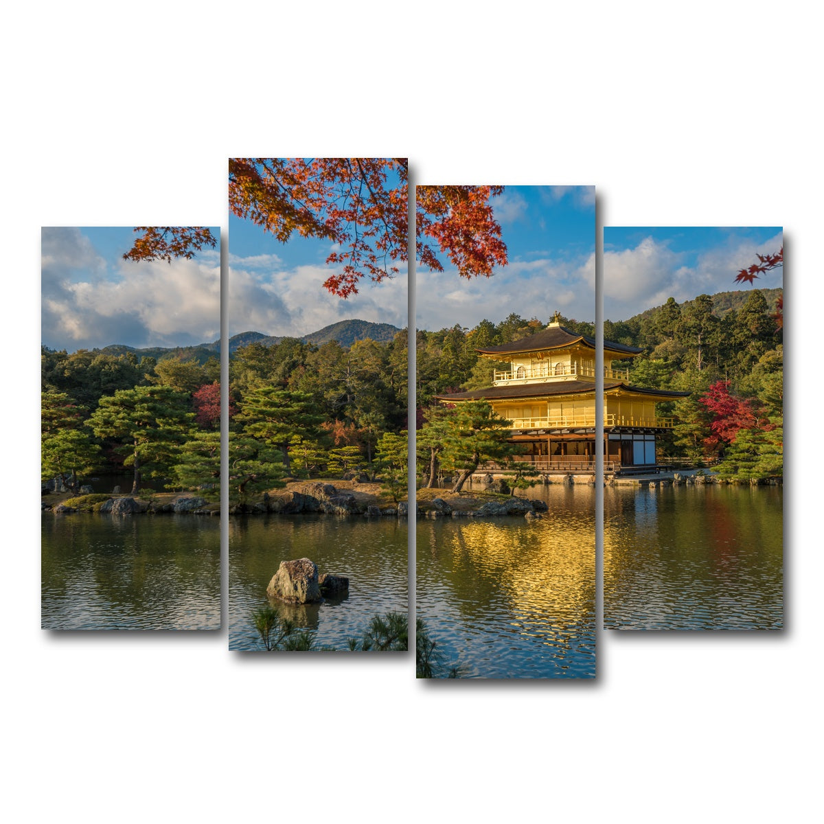 AUTO-MOCKUP WHITE | Kinkaku-ji buddhist temple | 4 Piece | Gallery Wrap Canvas | group=4_normal