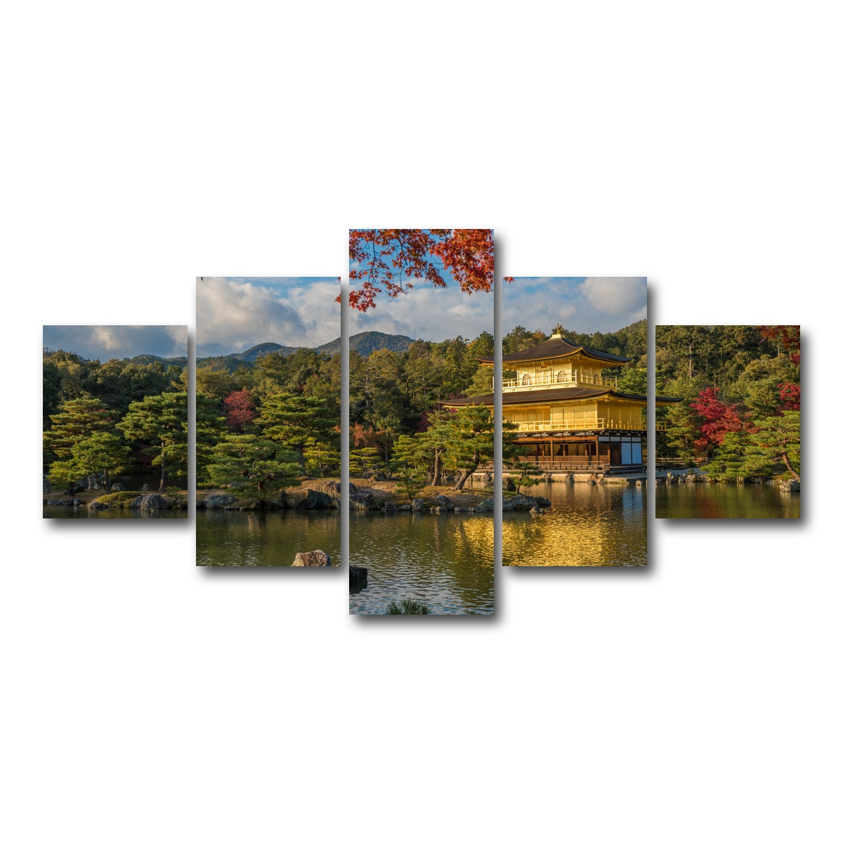 AUTO-MOCKUP WHITE | Kinkaku-ji buddhist temple | 5 Piece | Gallery Wrap Canvas | group=5_short
