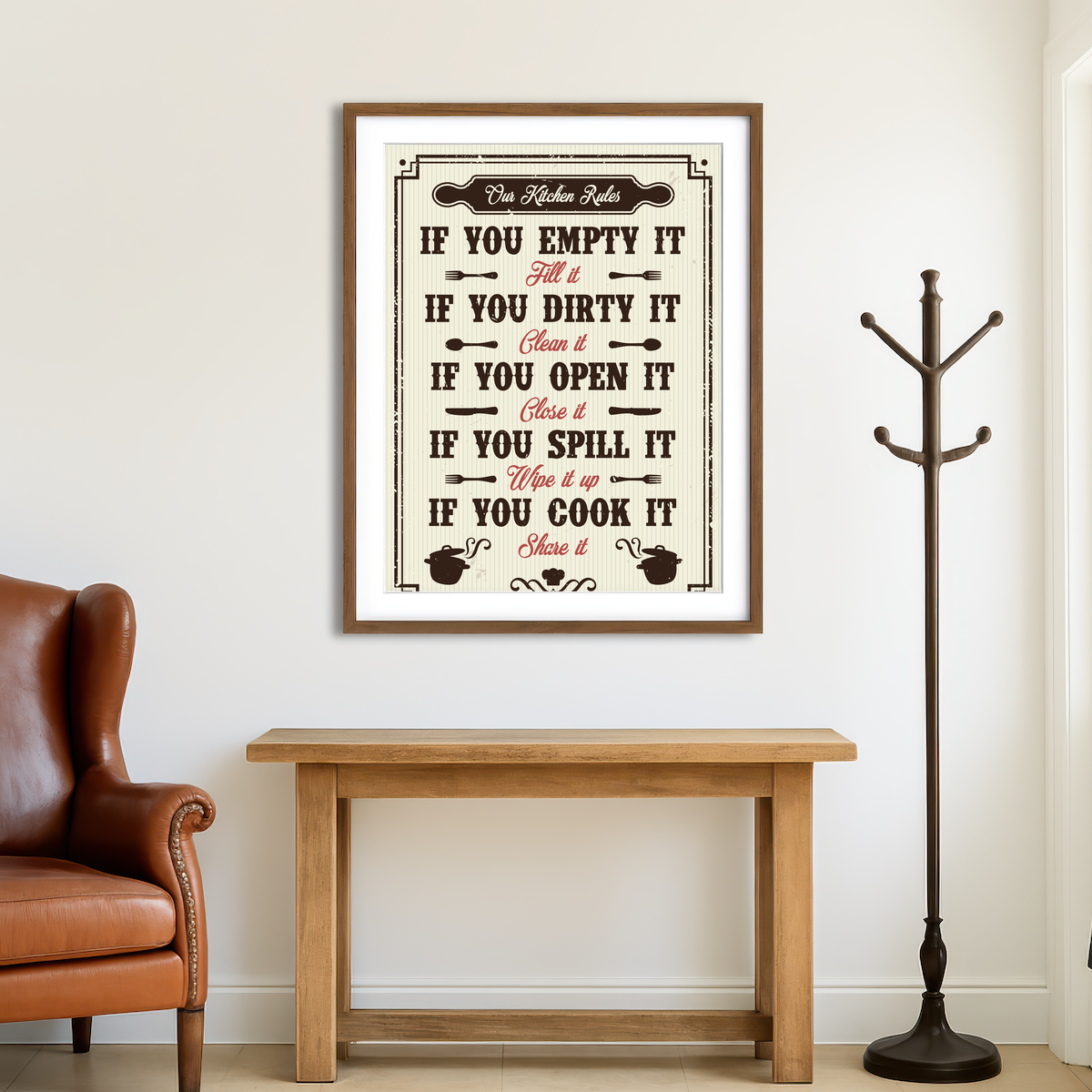 AUTO-MOCKUP ROOM | Kitchen Rules Wall Art