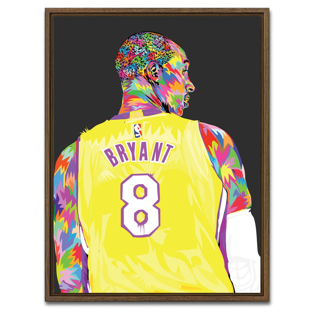 AUTO-MOCKUP WHITE | Kobe 2 | 1 Piece | Walnut Framed Canvas | group=3x4