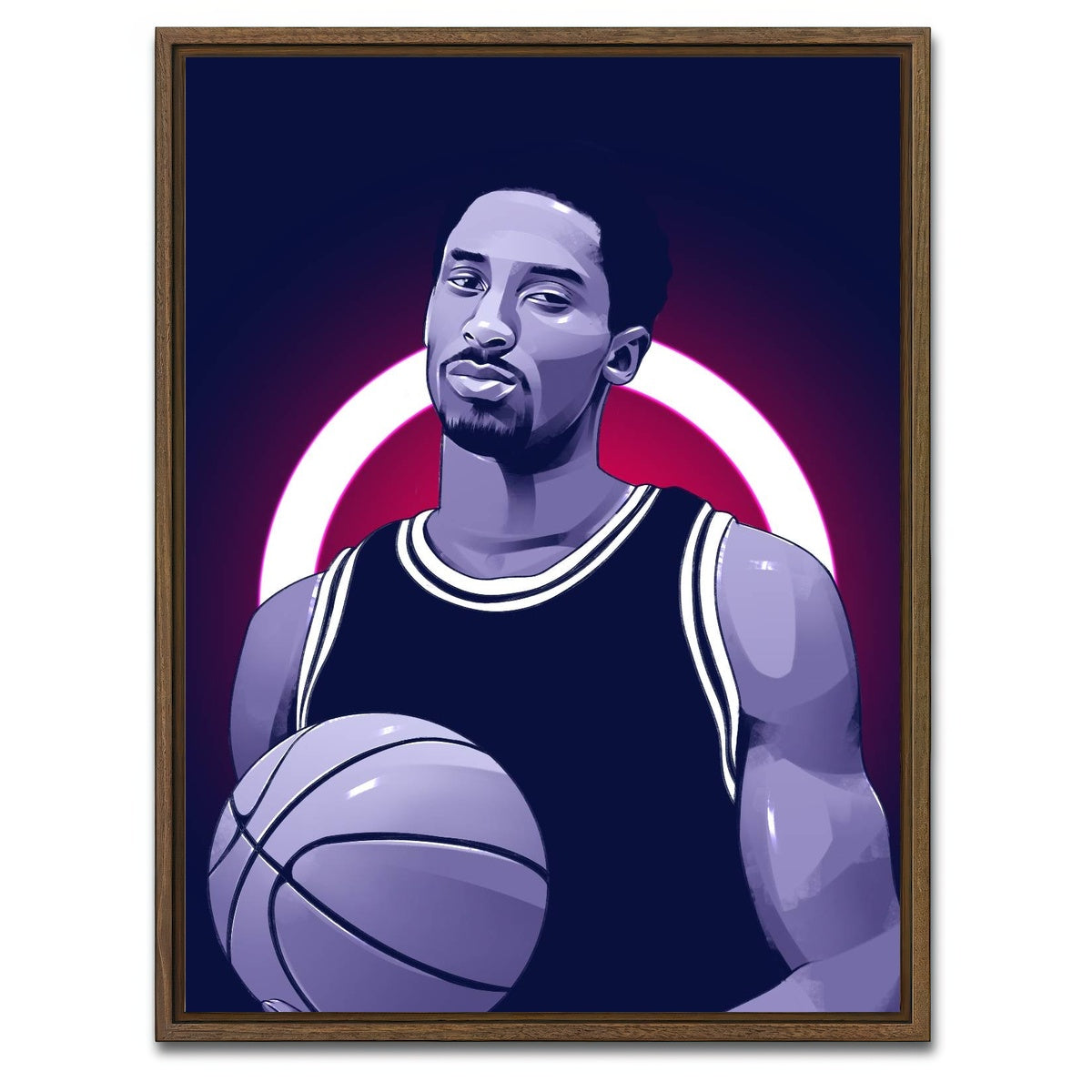AUTO-MOCKUP WHITE | Kobe Bryant Blue | 1 Piece | Walnut Framed Canvas | group=3x4