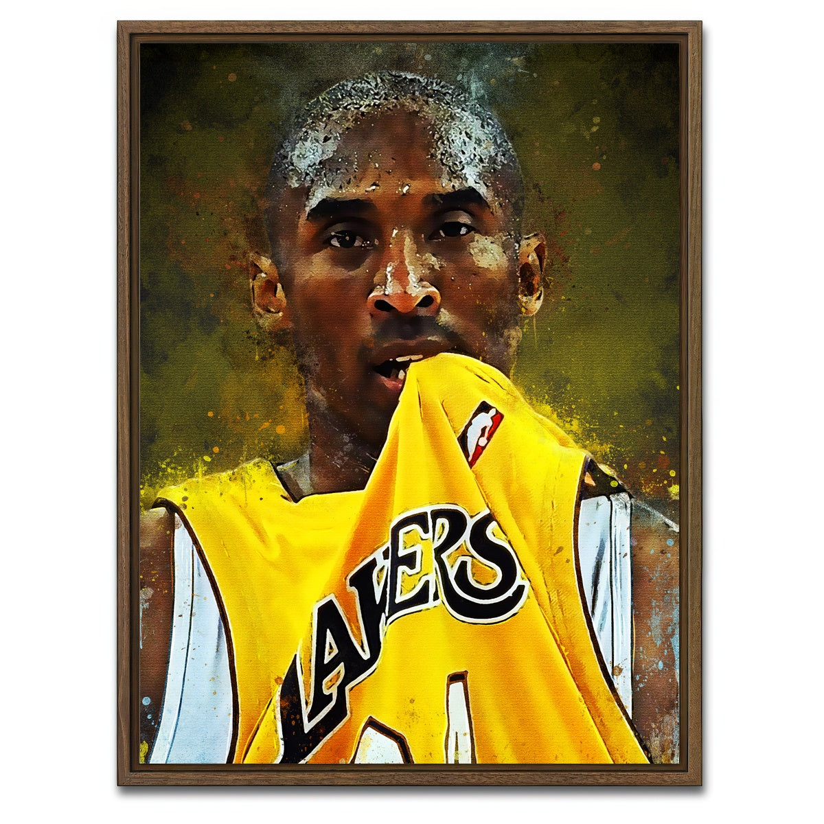 AUTO-MOCKUP WHITE | Kobe Bryant Paint | 1 Piece | Walnut Framed Canvas | group=3x4