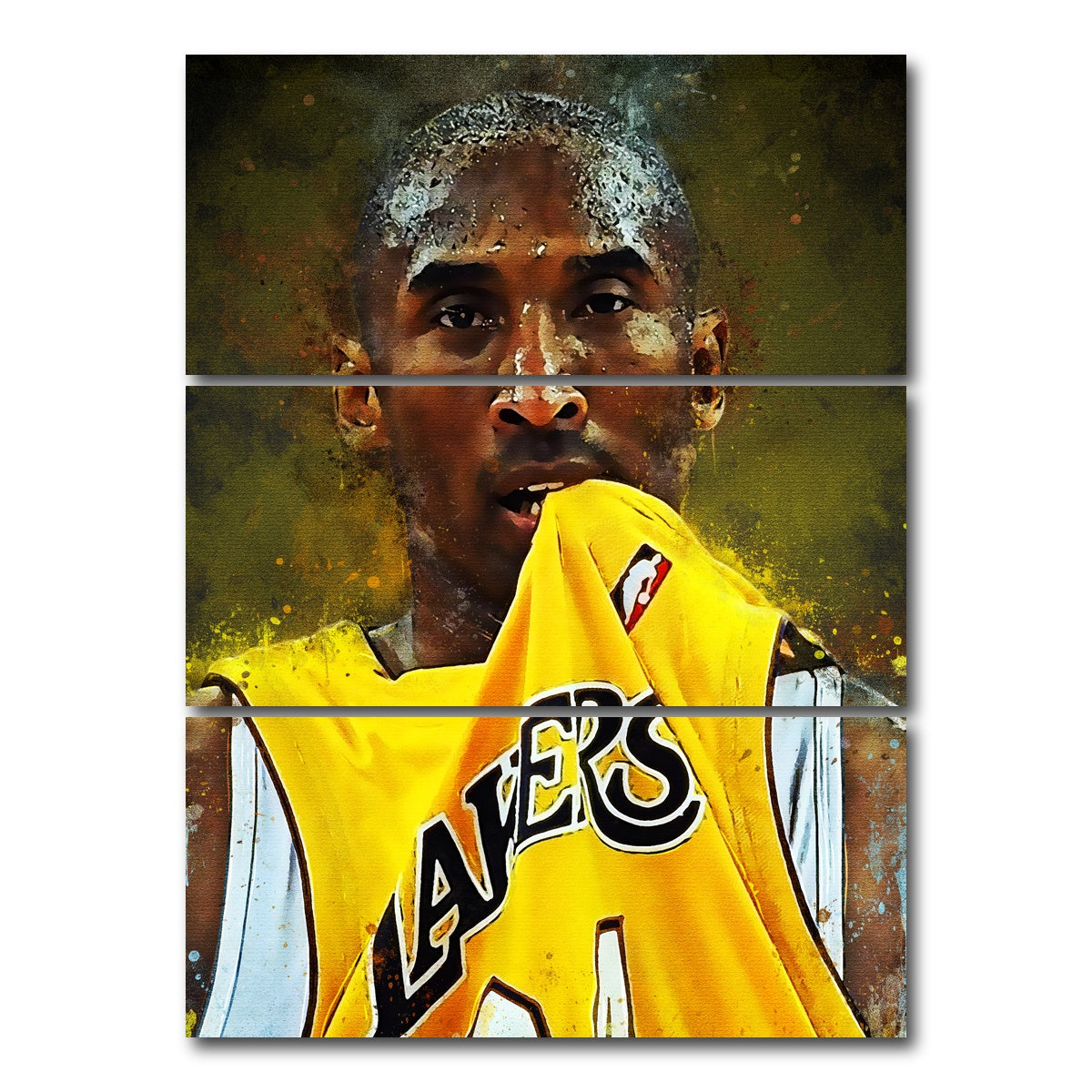 AUTO-MOCKUP WHITE | Kobe Bryant Paint | 3 Piece | Gallery Wrap Canvas | group=8x18_stacked