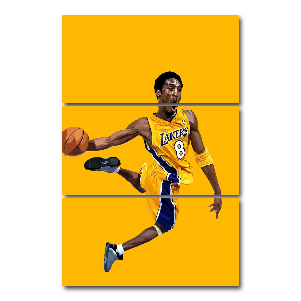 AUTO-MOCKUP WHITE | Kobe Dunk | 3 Piece | Gallery Wrap Canvas | group=12x24_stacked