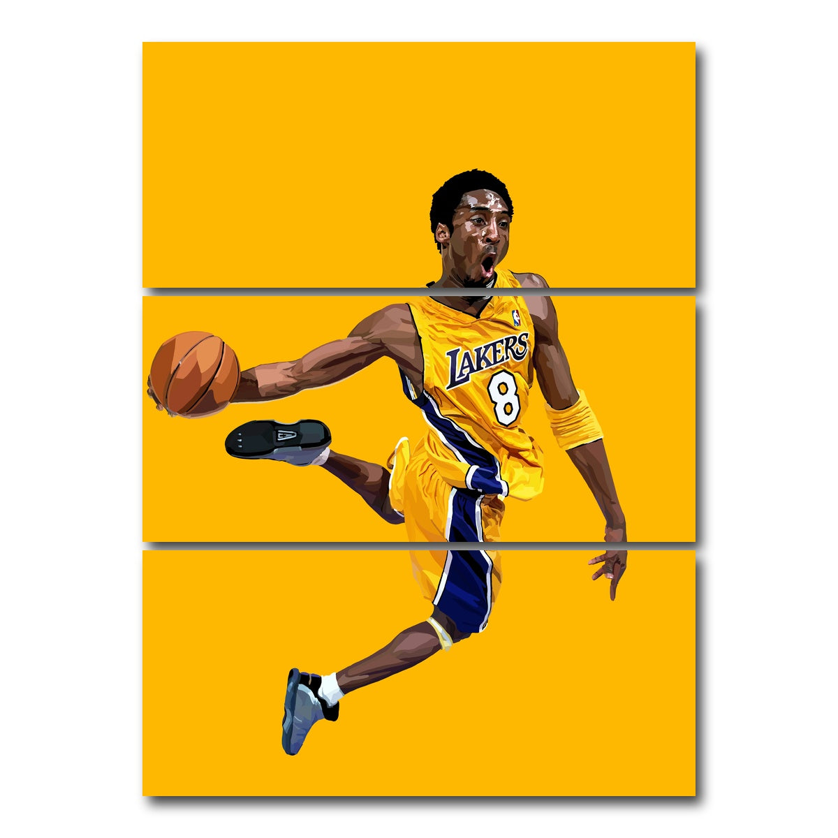 AUTO-MOCKUP WHITE | Kobe Dunk | 3 Piece | Gallery Wrap Canvas | group=8x18_stacked