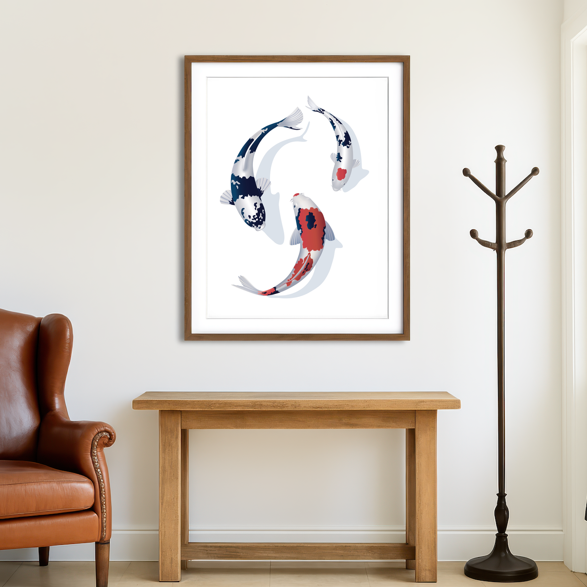 AUTO-MOCKUP ROOM | Koi Fish Trio Wall Art