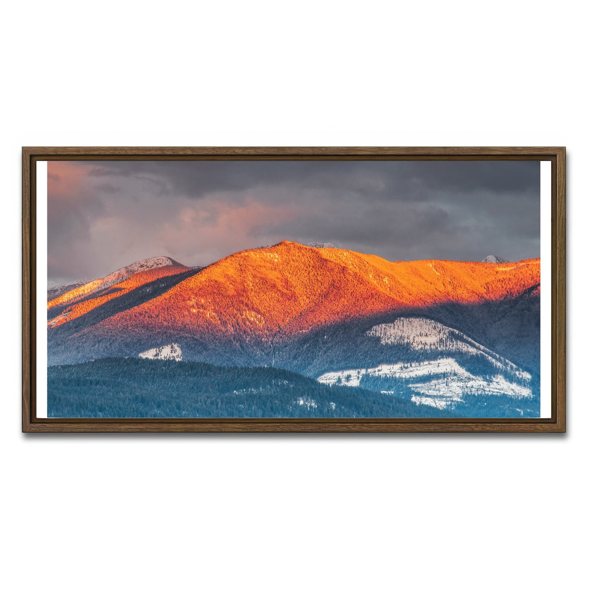 AUTO-MOCKUP WHITE | Kootenay Peaks | 1 Piece | Walnut Framed Canvas | group=2x1