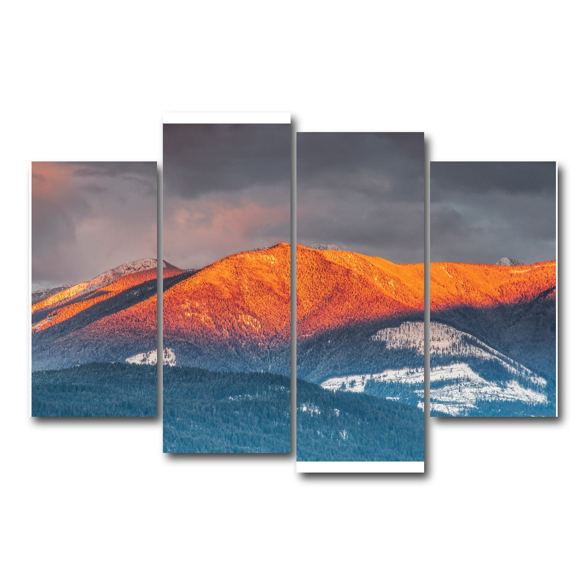 AUTO-MOCKUP WHITE | Kootenay Peaks | 4 Piece | Gallery Wrap Canvas | group=4_short