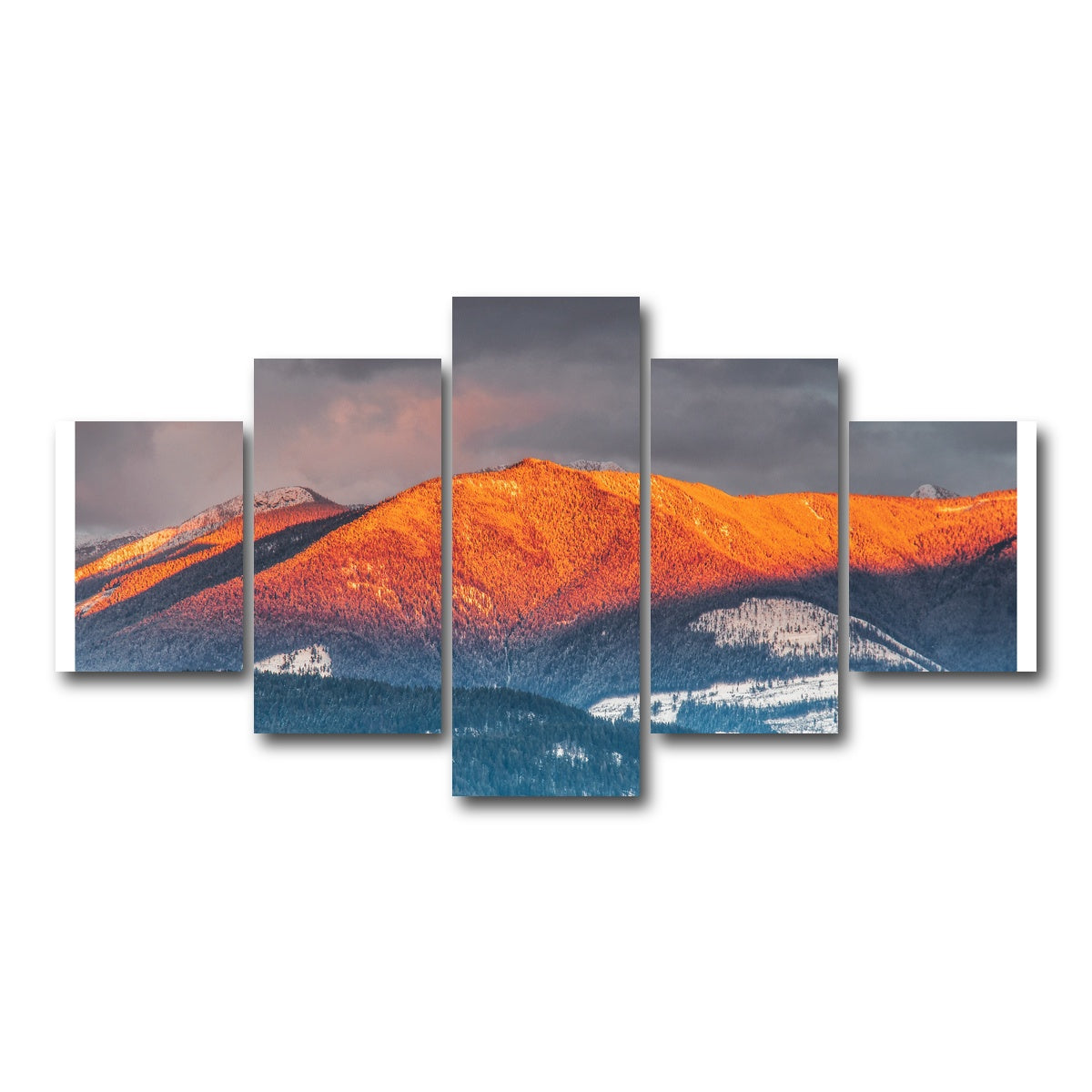 AUTO-MOCKUP WHITE | Kootenay Peaks | 5 Piece | Gallery Wrap Canvas | group=5_short