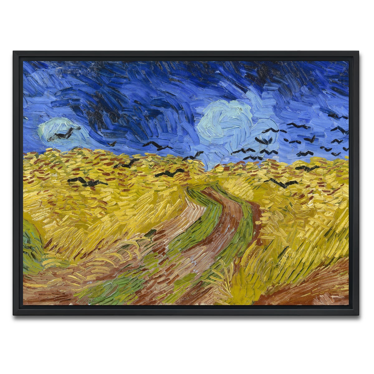 AUTO-MOCKUP WHITE | Korenveld met kraaien | 1 Piece | Black Framed Canvas | group=4x3