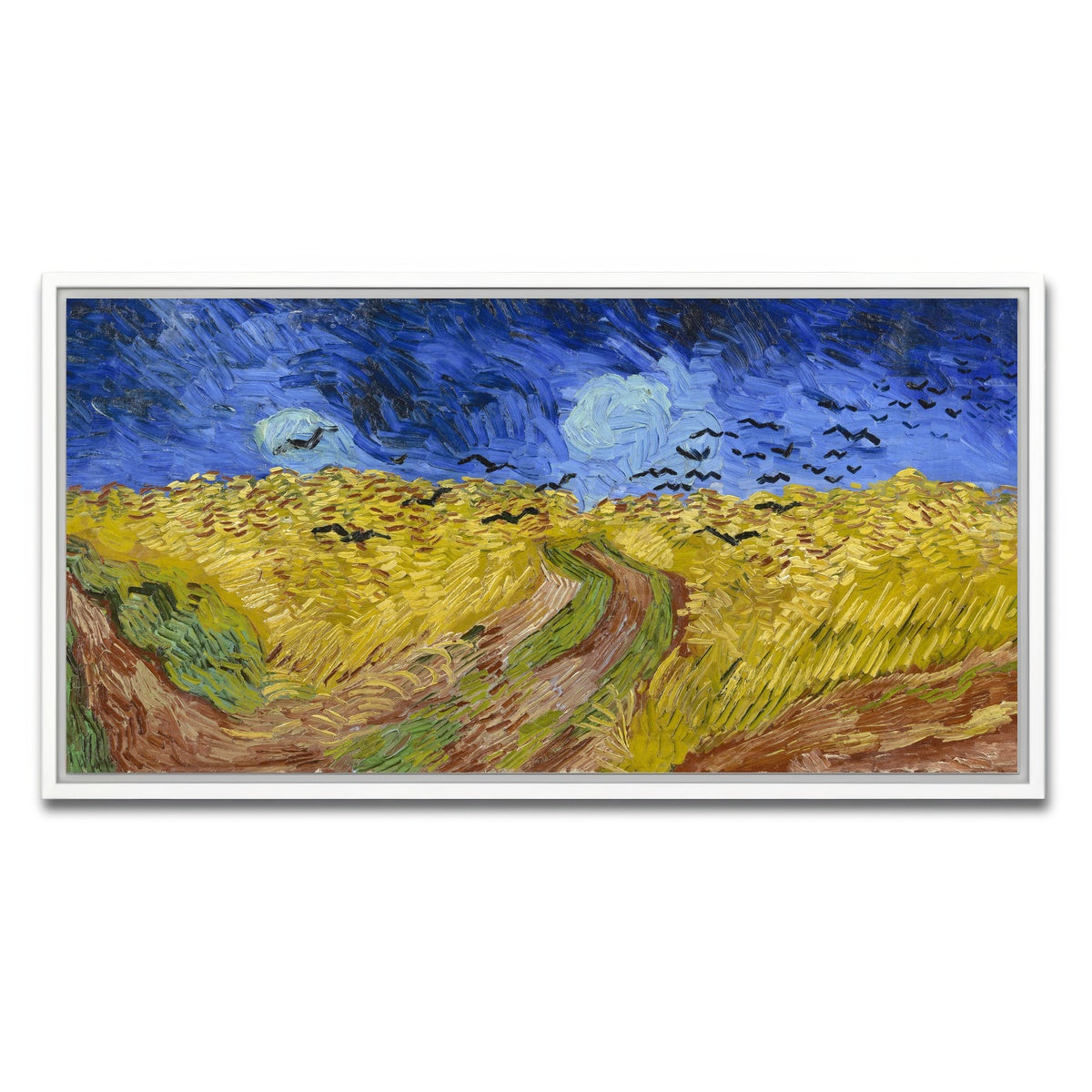 AUTO-MOCKUP WHITE | Korenveld met kraaien | 1 Piece | White Framed Canvas | group=2x1