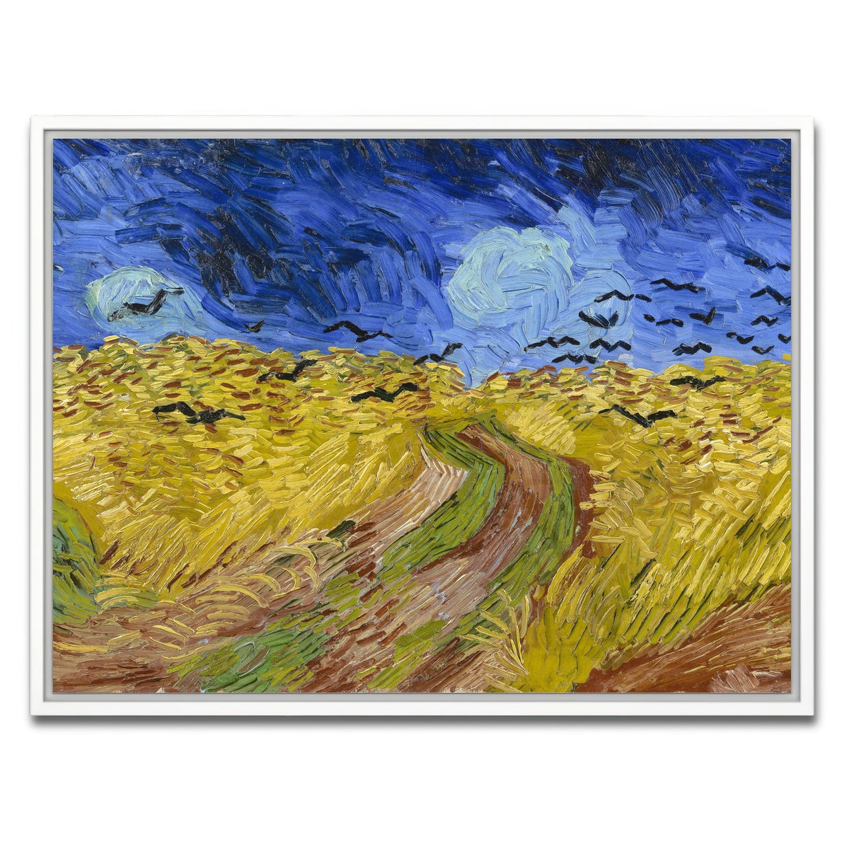 AUTO-MOCKUP WHITE | Korenveld met kraaien | 1 Piece | White Framed Canvas | group=4x3