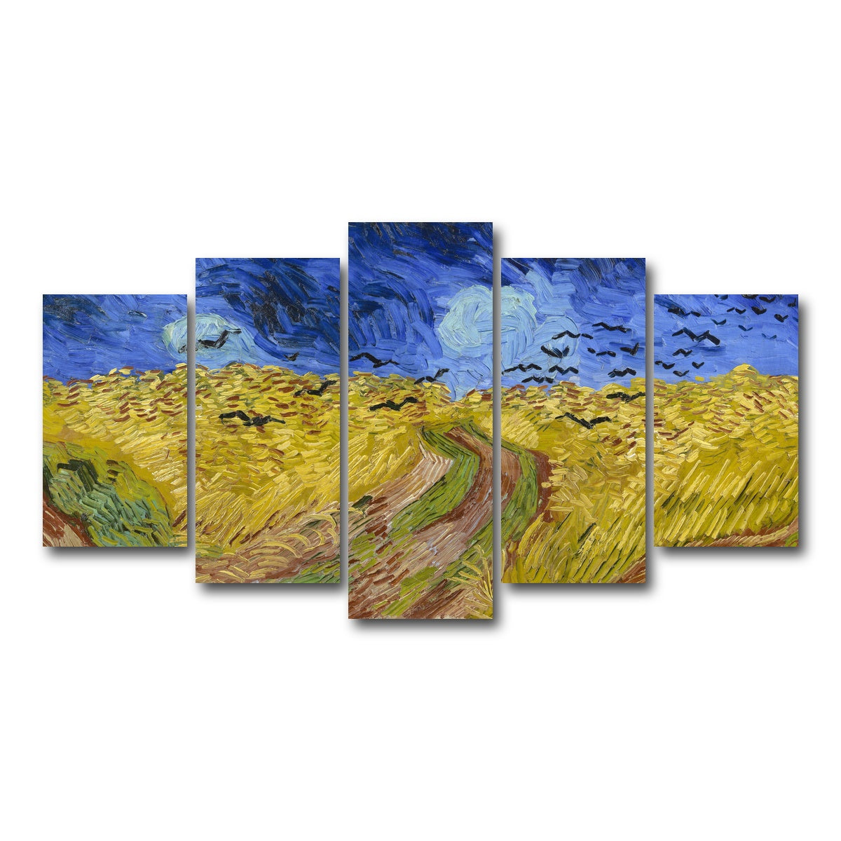 AUTO-MOCKUP WHITE | Korenveld met kraaien | 5 Piece | Gallery Wrap Canvas | group=5_normal