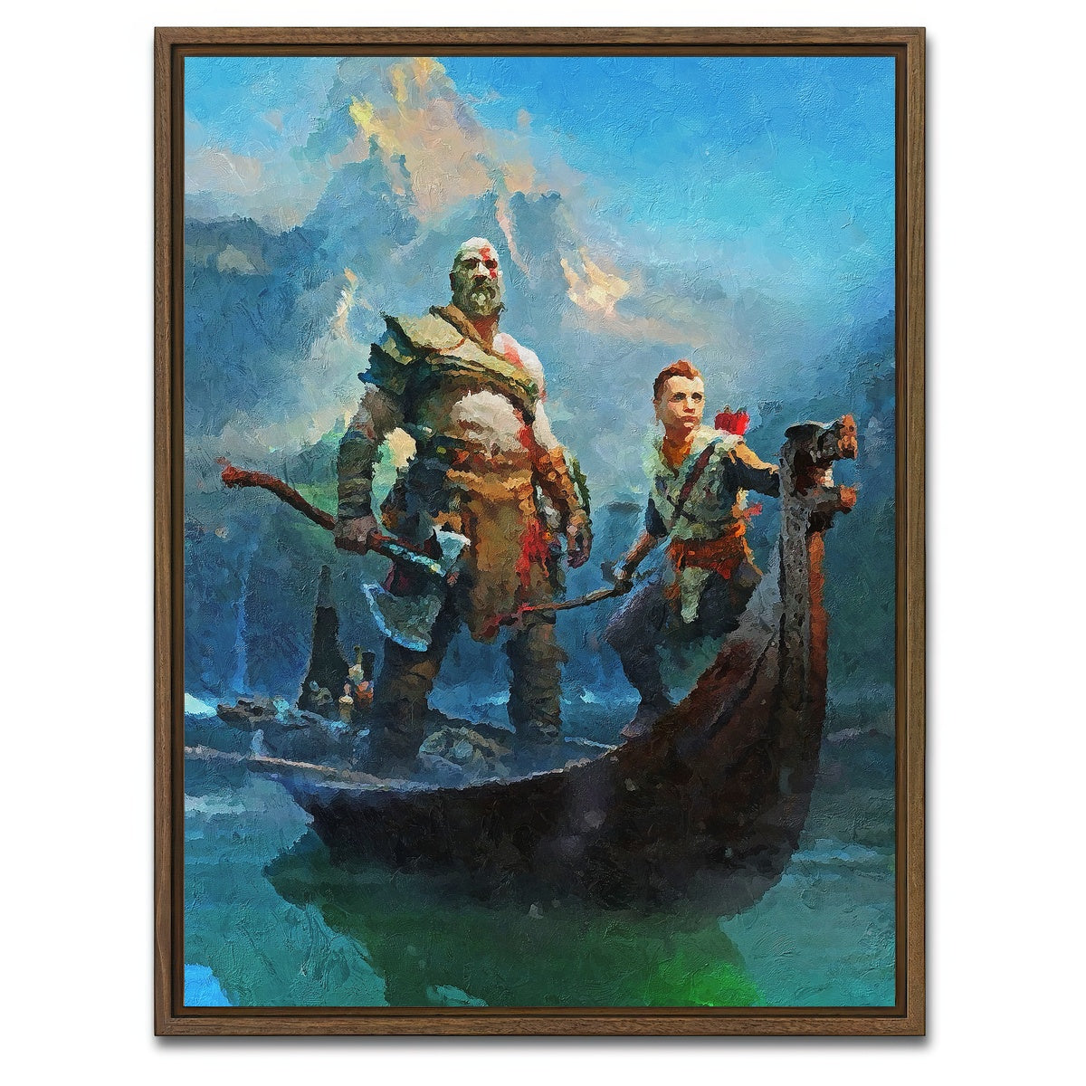 AUTO-MOCKUP WHITE | Kratos | 1 Piece | Walnut Framed Canvas | group=3x4